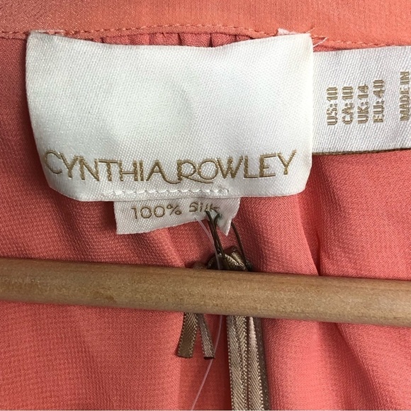 CYNTHIA Rowley, peach silk mini dress - Picture 3 of 8